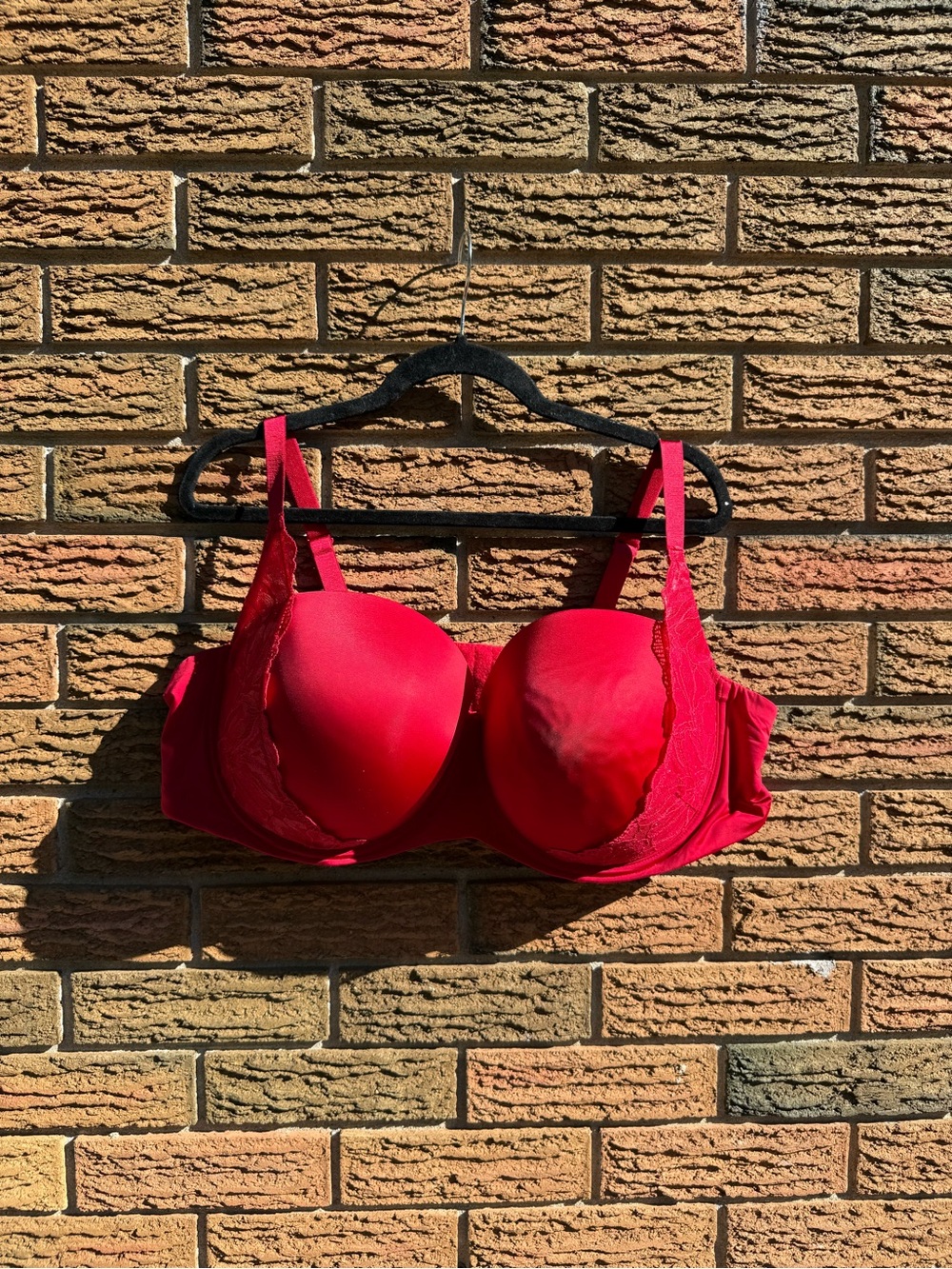 Red Lace-Trim Push up Balconette Bra - Women’s Supportive Underwire
